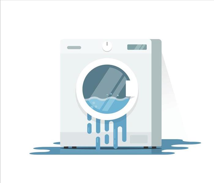 cartoon washing machine overflowing